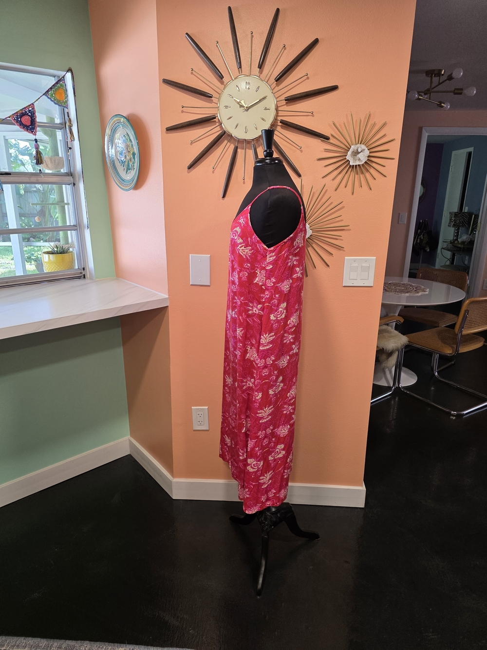 NATURAL LIFE Fuchsia Floral Maxi Dress Large Boho Babe Summer - Picture 6 of 12